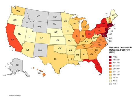 Population Density In Usa 2023 R Mapporn