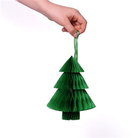 Christmas Tree Paper Honeycomb Decoration Hanging Etsy