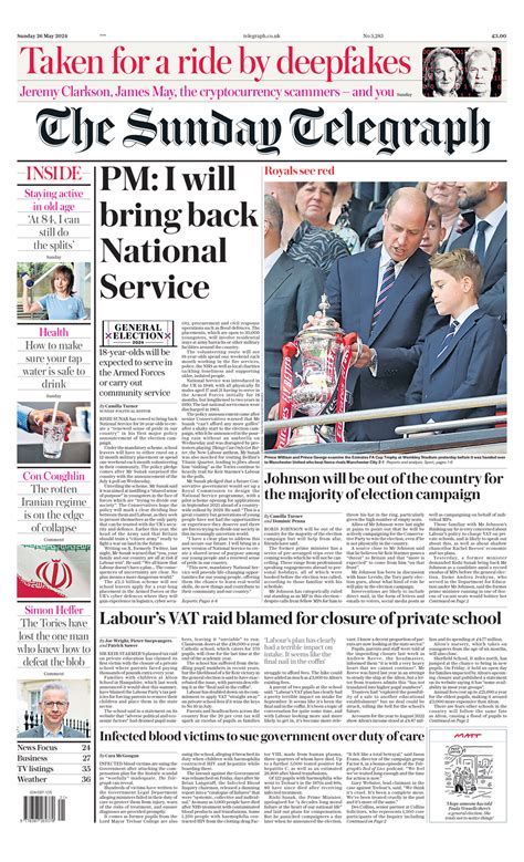 Sunday Telegraph Front Page 26th Of May 2024 Tomorrow S Papers Today