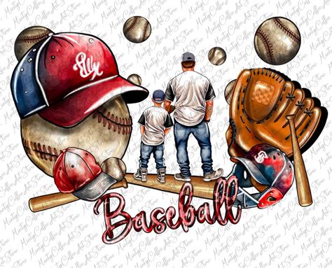 Béisbol papá e hijo png béisbol png imágenes prediseñadas de Etsy México