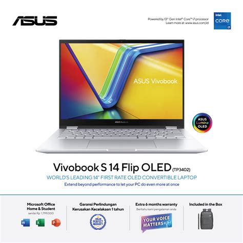 Jual Asus VivoBook S 14 Flip OLED TP3402VA I7 13700H RAM 16GB SSD