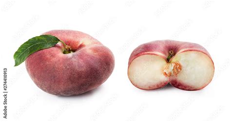 Saturn Peach Doughnut Peach Prunus Persica Platycarpa Pesca