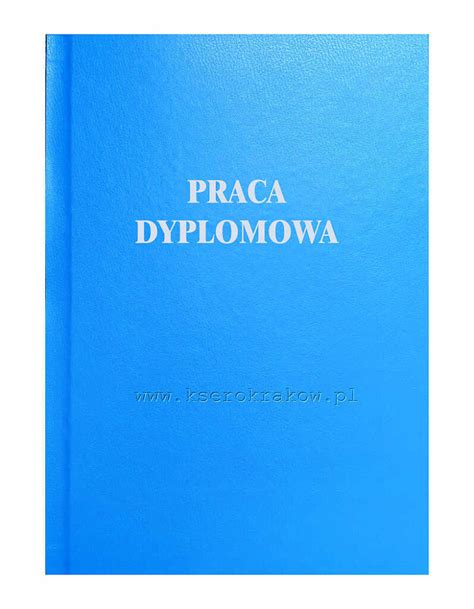 Okładka jasno niebieska SMERF z napisem PRACA DYPLOMOWA A4 AA C 7 16mm