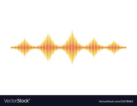 Yellow-orange music wave sound vibrations Vector Image