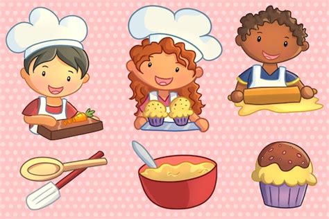 Kids Cooking Clipart