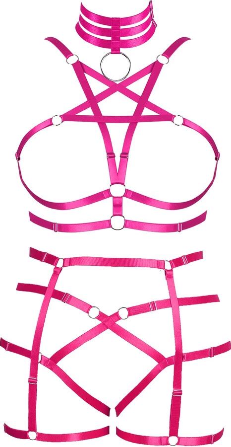 Banssgoth Women S Body Harness Fashion Pentagram Lingerie Plus Size