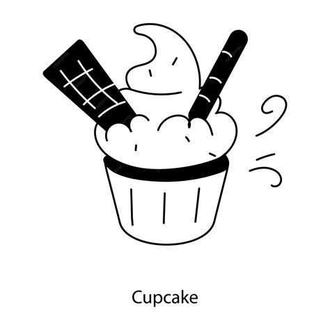 Premium Vector Heres A Doodle Icon Of A Cupcake