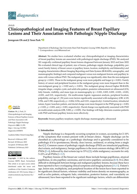 Pdf Clinicopathological And Imaging Features Of Breast Papillary