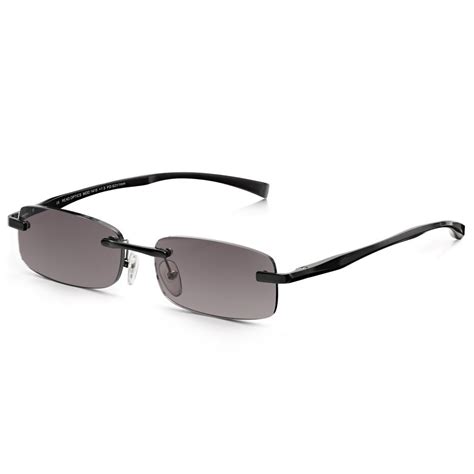 Buy Read Optics Mens Black Sun Reader Alloy Tech Rimless Rectangle