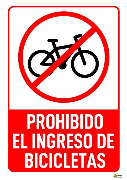 Cartel Prohibido Ingresar Bicicletas Imprimir Carteles Gratis