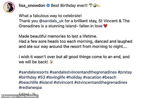 Lisa Snowdon Flaunts Her Jaw Dropping Figure As She Shares Bikini Clad Snaps From Her Sun Soaked