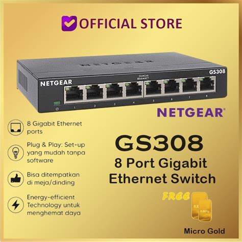 Jual Netgear Gs Port Gigabit Ethernet Switch Hub Shopee Indonesia