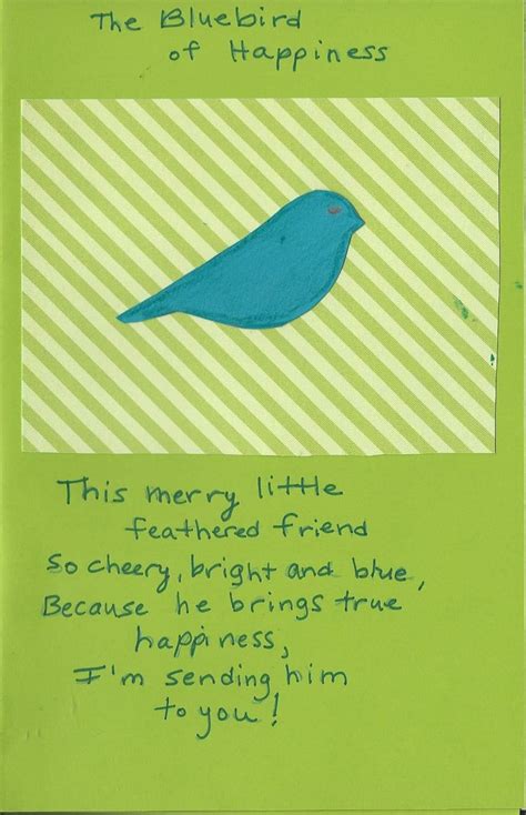 "The Bluebird of Happiness" Blank inside greeting card Credit: Leslie B