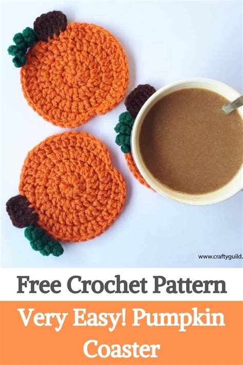 Very Easy Pumpkin Coaster Free Crochet Pattern Crochet Coaster