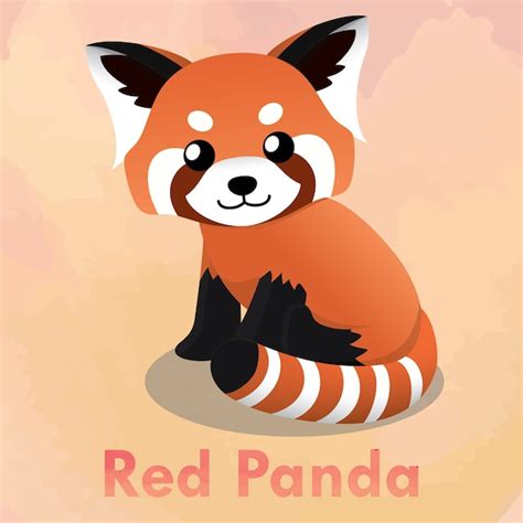 Ilustração de panda vermelho bonito Vetor Premium