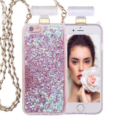 Glitter Perfume Necklace Phone Case Stress Free Money Records