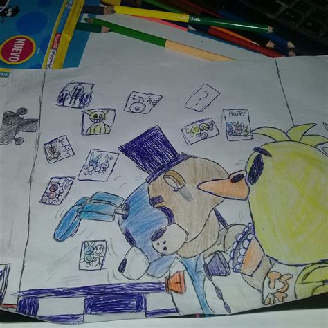 Dibujo De Freddy Bonnie Y Chica De Fnaf En El Esenario Fnaf Amino