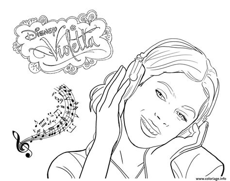 Coloriage Violetta Musique Disney JeColorie