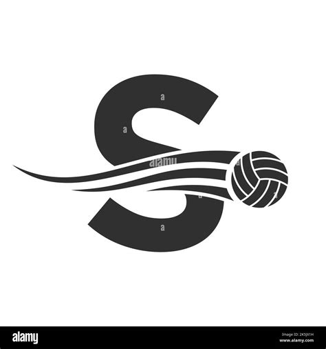 Letter S Volleyball Logo Design For Volley Ball Club Symbol Vector