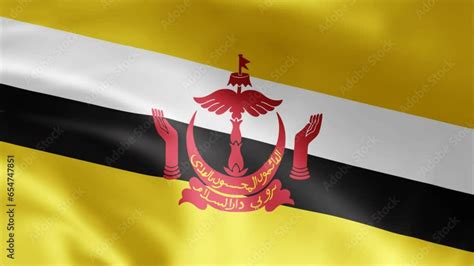 Brunei Darussalam Flag Is Waving D Animation Brunei Darussalam Flag