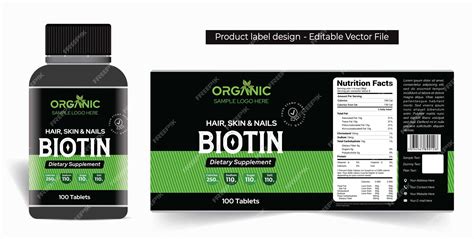 Premium Vector Biotin Supplement Label Design Multivitamin Capsule