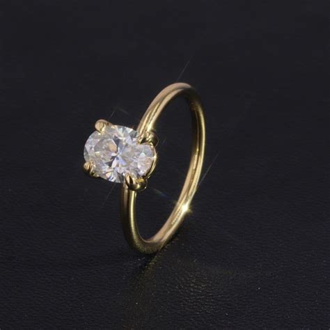 14K Solid Gold Forever One Ring/ 1.5CT / 96mm/ Oval Diamond Wedding ...