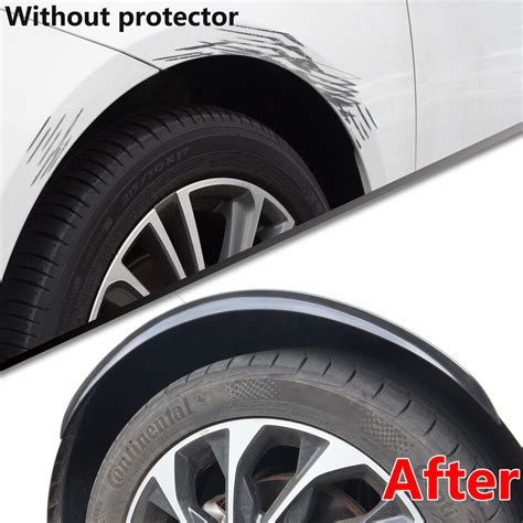 2PCS Pure Black Car Wheel Eyebrow Arch Trim Lips Strip Fender Flare