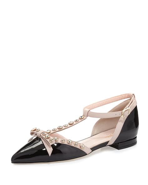 Kate Spade Becca Jeweled Ballet Flats In Blackpowder Black Lyst