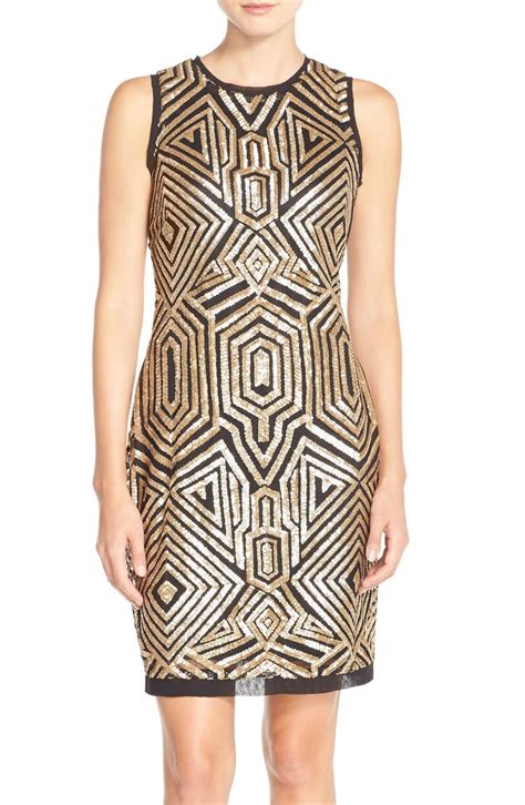 Vince Camuto Sequin Chiffon Sheath Dress Nordstrom