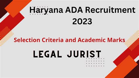 Haryana Ada Recruitment 2023 Legal Jurist