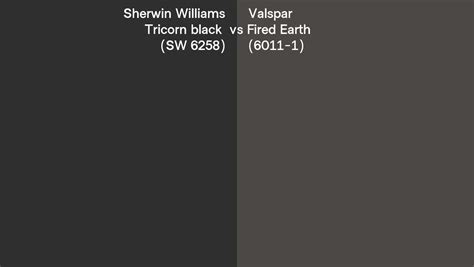 Sherwin Williams Tricorn Black Sw Vs Valspar Fired Earth