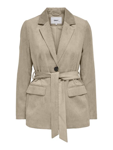 Belted Corduroy Blazer Beige Only®