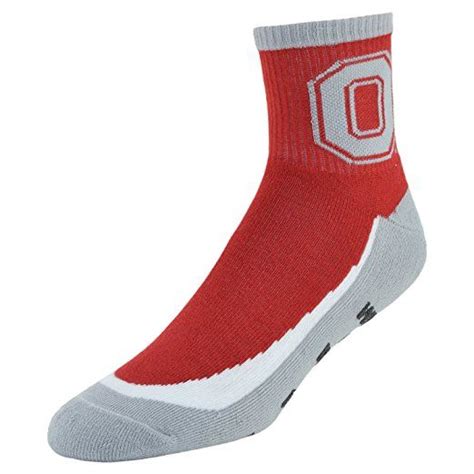 NCAA Ohio State Buckeyes Men S Crew Gripper Slipper Socks Red Large