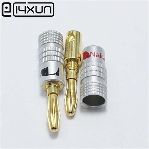 Eclyxun Pcs High Quality New K Gold Nakamichi Speaker Banana Plugs