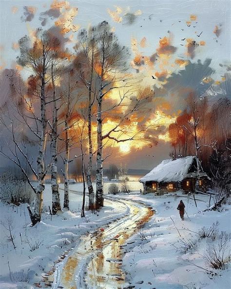 Pin By Lauraine Troftgruben On Painting In Winter Landscape