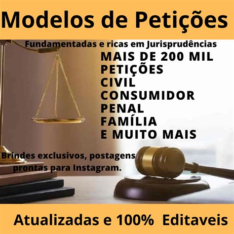 Modelos De Petições 100 Editáveis E Atualizadas Pagamento único