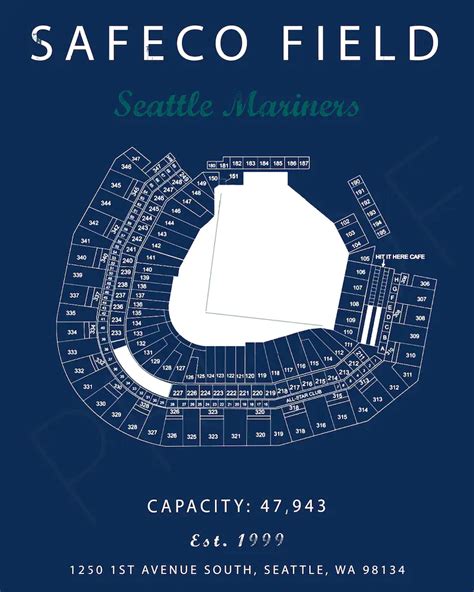 Safeco Field Seating Chart Seattle Mariners Mariners Sign Etsy Large