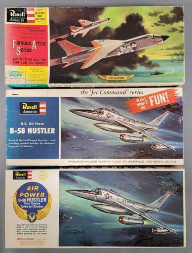 Three Revell Military Plane Model Kits In Original Boxes