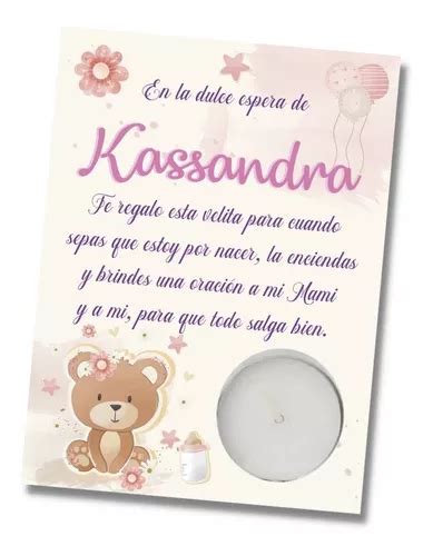 Velitas Personalizadas Oraci N Para Baby Shower Recuerdos