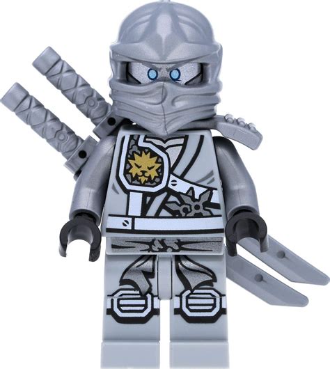 Lego Ninjago Minifigur Titanium Zane Grauer Silberner Ninja Mit