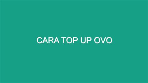 Cara Top Up Ovo Geograf