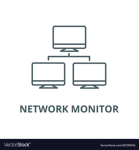 Network Monitor Line Icon Linear Concept Vector Image