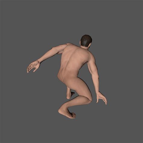 3D Datei Animated Naked Man Rigged 3d Game Character Low Poly 3D Model