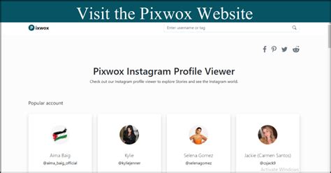 How To Use Pixwox Instagram Profile Viewer