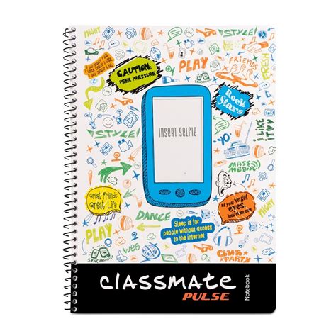 Classmate Soft Cover 1 Subject Spiral Binding Selfie Notebook Single