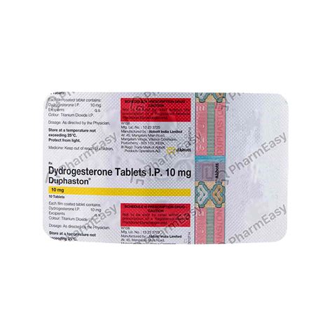 Duphaston 10mg Strip Of 10 Tablets Uses Side Effects Dosage
