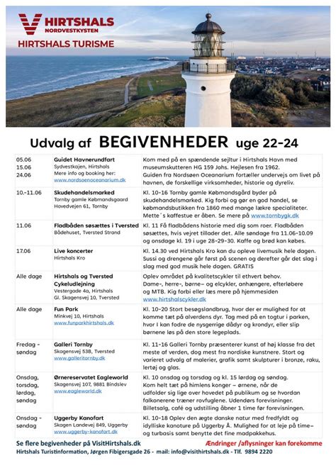 Her Er Juni M Neds Begivenheder I Og Omkring Havnebyen Hirtshals