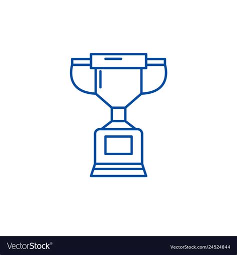 Championship cup line icon concept Royalty Free Vector Image