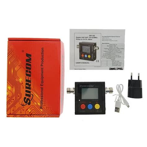 Surecom SW-102 SWR/Power Meter w/ Ground Plane (UHF/VHF 125-525 Mhz, N ...