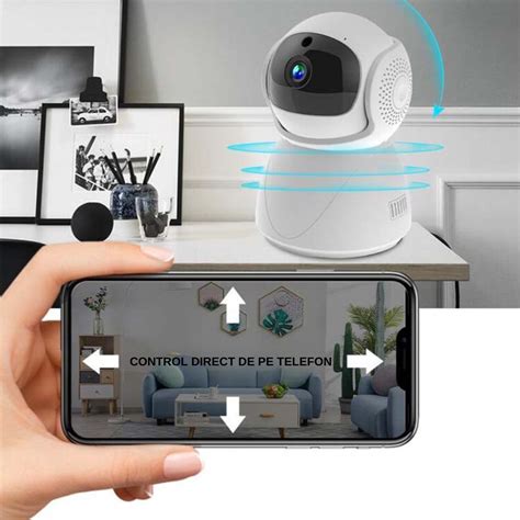 Интелигентна камера за наблюдение с панорама/наклон 360 градуса, 2MP ...